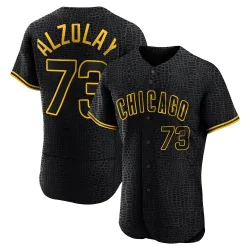 Chicago Cubs Adbert Alzolay Black Authentic Men's Snake Skin City Player Jersey