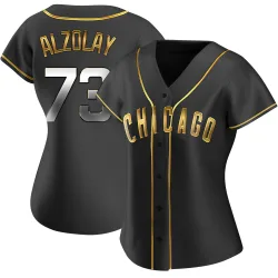 Chicago Cubs Adbert Alzolay Black Golden Replica Women's Alternate Player Jersey