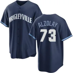 Chicago Cubs Adbert Alzolay Navy Replica Youth 2021 City Connect Player Jersey