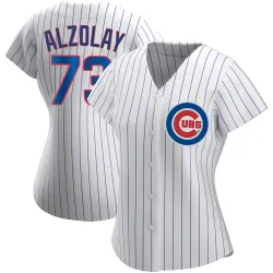 Chicago Cubs Adbert Alzolay White Replica Women's Home Player Jersey