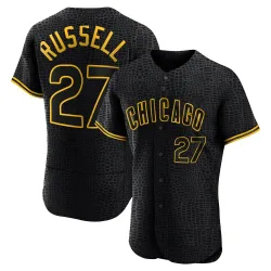 Chicago Cubs Addison Russell Black Authentic Men's Snake Skin City Player Jersey