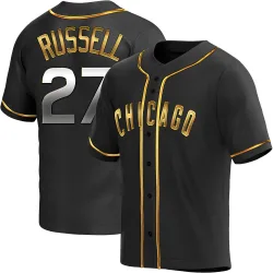 Chicago Cubs Addison Russell Black Golden Replica Men's Alternate Player Jersey