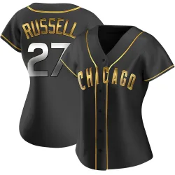 Chicago Cubs Addison Russell Black Golden Replica Women's Alternate Player Jersey