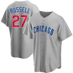 Chicago Cubs Addison Russell Gray Replica Men's Road Player Jersey