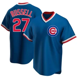 Chicago Cubs Addison Russell Royal Replica Men's Road Cooperstown Collection Player Jersey