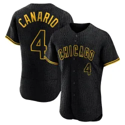 Chicago Cubs Alexander Canario Black Authentic Men's Snake Skin City Player Jersey