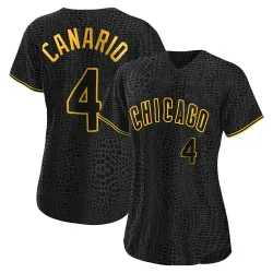 Chicago Cubs Alexander Canario Black Authentic Women's Snake Skin City Player Jersey