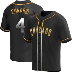 Chicago Cubs Alexander Canario Black Golden Replica Men's Alternate Player Jersey