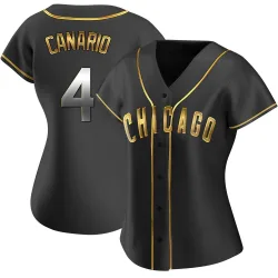 Chicago Cubs Alexander Canario Black Golden Replica Women's Alternate Player Jersey