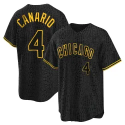 Chicago Cubs Alexander Canario Black Replica Men's Snake Skin City Player Jersey