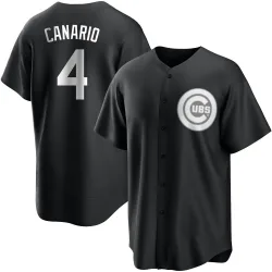 Chicago Cubs Alexander Canario White Replica Men's Black/ Player Jersey