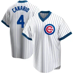 Chicago Cubs Alexander Canario White Replica Men's Home Cooperstown Collection Player Jersey