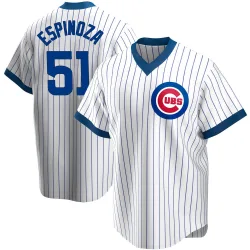 Chicago Cubs Anderson Espinoza White Replica Men's Home Cooperstown Collection Player Jersey