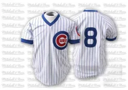 Chicago Cubs Andre Dawson Blue Replica Men's White/ Strip Throwback Player Jersey