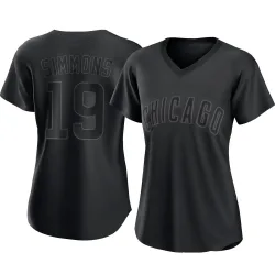 Chicago Cubs Andrelton Simmons Black Authentic Women's Pitch Fashion Player Jersey