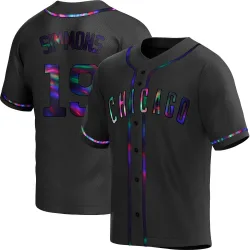 Chicago Cubs Andrelton Simmons Black Holographic Replica Men's Alternate Player Jersey