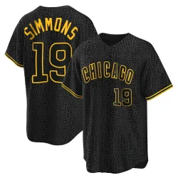 Chicago Cubs Andrelton Simmons Black Replica Men's Snake Skin City Player Jersey