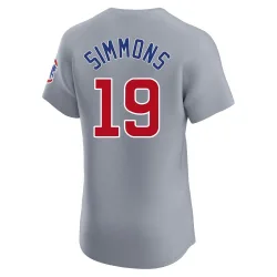 Chicago Cubs Andrelton Simmons Gray Elite Men's Road Player Jersey