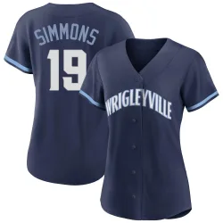 Chicago Cubs Andrelton Simmons Navy Authentic Women's 2021 City Connect Player Jersey