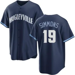 Chicago Cubs Andrelton Simmons Navy Replica Men's 2021 City Connect Player Jersey