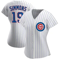 Chicago Cubs Andrelton Simmons White Authentic Women's Home Player Jersey