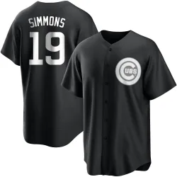 Chicago Cubs Andrelton Simmons White Replica Men's Black/ Player Jersey