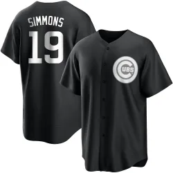 Chicago Cubs Andrelton Simmons White Replica Youth Black/ Player Jersey