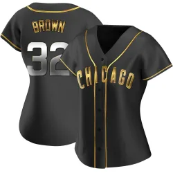 Chicago Cubs Ben Brown Black Golden Replica Women's Alternate Player Jersey