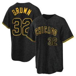 Chicago Cubs Ben Brown Black Replica Men's Snake Skin City Player Jersey