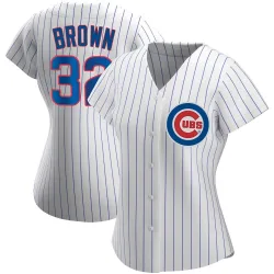 Chicago Cubs Ben Brown White Authentic Women's Home Player Jersey