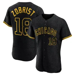 Chicago Cubs Ben Zobrist Black Authentic Men's Snake Skin City Player Jersey