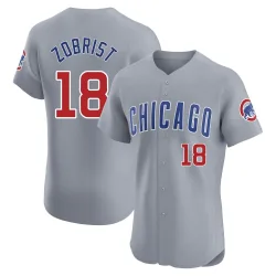 Chicago Cubs Ben Zobrist Gray Elite Men's Road Player Jersey