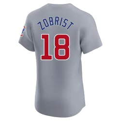 Chicago Cubs Ben Zobrist Gray Elite Men's Road Player Jersey