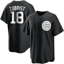 Chicago Cubs Ben Zobrist White Replica Men's Black/ Player Jersey