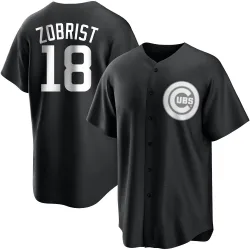 Chicago Cubs Ben Zobrist White Replica Youth Black/ Player Jersey