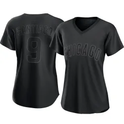 Chicago Cubs Benito Santiago Black Authentic Women's Pitch Fashion Player Jersey