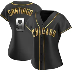 Chicago Cubs Benito Santiago Black Golden Replica Women's Alternate Player Jersey