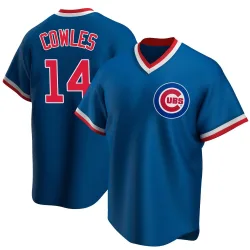 Chicago Cubs Benjamin Cowles Royal Replica Men's Road Cooperstown Collection Player Jersey