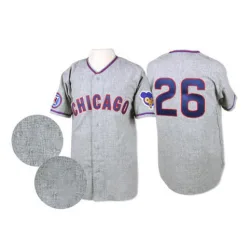 Chicago Cubs Billy Williams Official Grey Authentic Men's Mitchell and Ness 1968 Throwback Player MLB Jersey