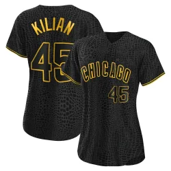 Chicago Cubs Caleb Kilian Black Authentic Women's Snake Skin City Player Jersey