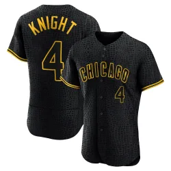 Chicago Cubs Caleb Knight Black Authentic Men's Snake Skin City Player Jersey