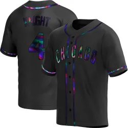 Chicago Cubs Caleb Knight Black Holographic Replica Men's Alternate Player Jersey