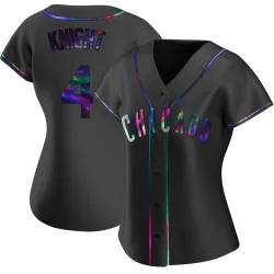 Chicago Cubs Caleb Knight Black Holographic Replica Women's Alternate Player Jersey