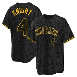 Chicago Cubs Caleb Knight Black Replica Men's Snake Skin City Player Jersey