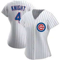 Chicago Cubs Caleb Knight White Authentic Women's Home Player Jersey