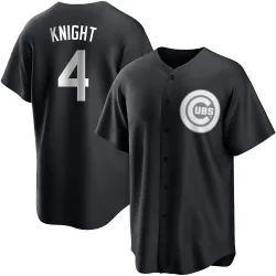 Chicago Cubs Caleb Knight White Replica Men's Black/ Player Jersey