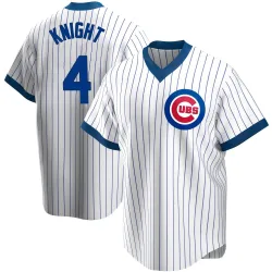 Chicago Cubs Caleb Knight White Replica Men's Home Cooperstown Collection Player Jersey