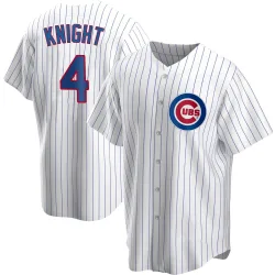 Chicago Cubs Caleb Knight White Replica Men's Home Player Jersey