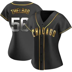 Chicago Cubs Caleb Thielbar Black Golden Replica Women's Alternate Player Jersey