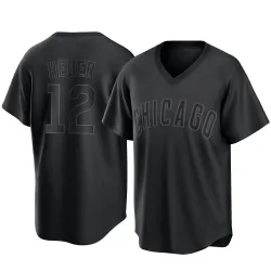 Chicago Cubs Codi Heuer Black Replica Men's Pitch Fashion Player Jersey